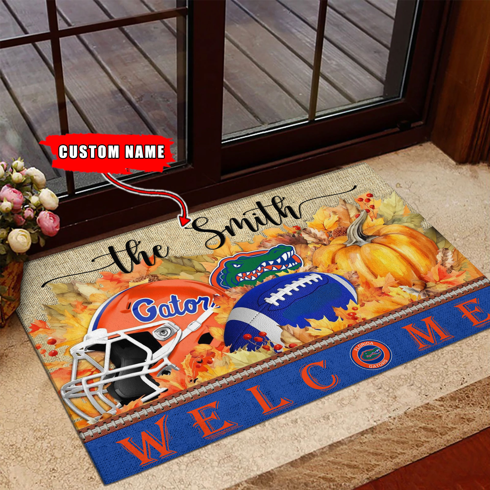 Florida Gators Welcome Fall Football Doormat - Famjoys Florida Gators Welcome Fall Football Doormat - Famjoys