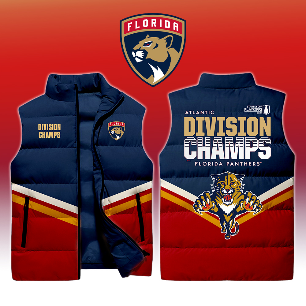 Florida Panthers 3D Cotton Vest Cross Division Champs Limited - Famjoys Florida Panthers 3D Cotton Vest Cross Division Champs Limited - Famjoys