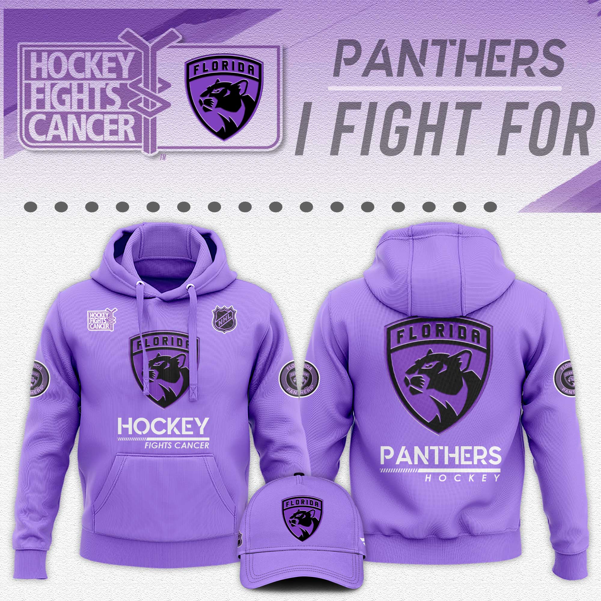 Florida Panthers Hockey Fights Cancer Unisex Hoodie - Famjoys Florida Panthers Hockey Fights Cancer Unisex Hoodie - Famjoys