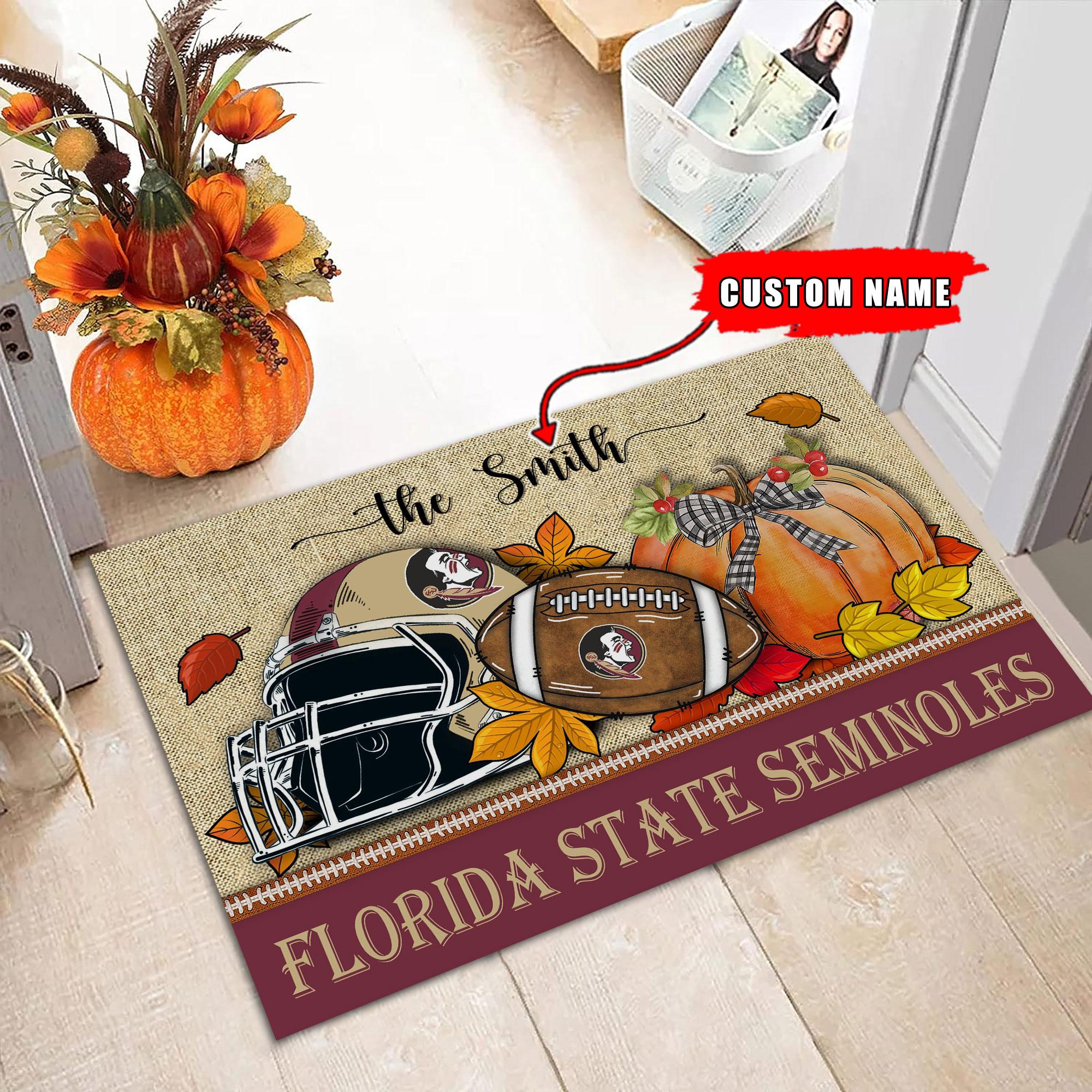 Florida State Seminoles Fall Football Doormat - Famjoys Florida State Seminoles Fall Football Doormat - Famjoys