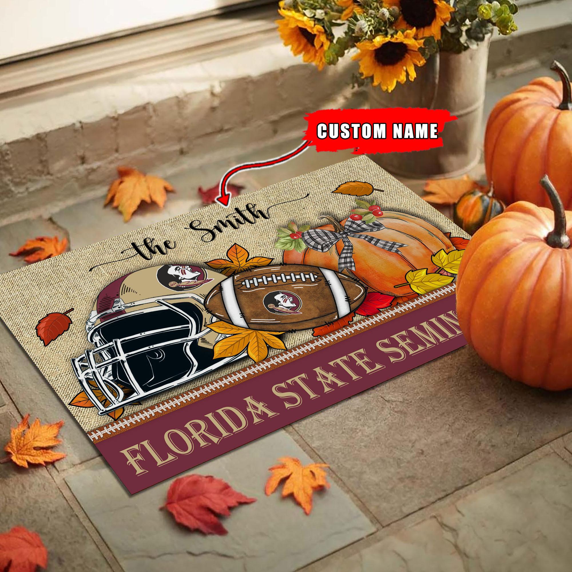Florida State Seminoles Fall Football Doormat - Famjoys Florida State Seminoles Fall Football Doormat - Famjoys
