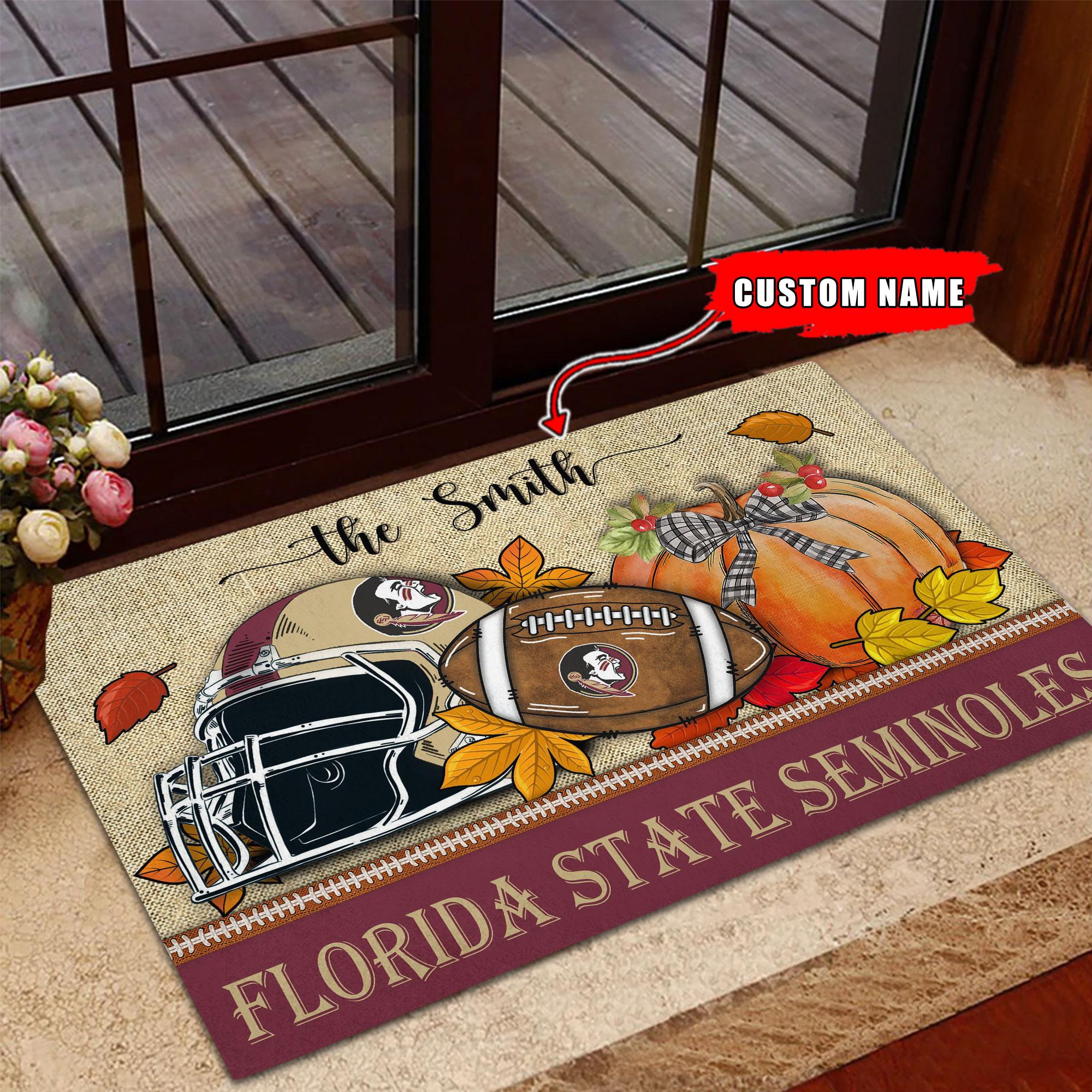 Florida State Seminoles Fall Football Doormat - Famjoys Florida State Seminoles Fall Football Doormat - Famjoys