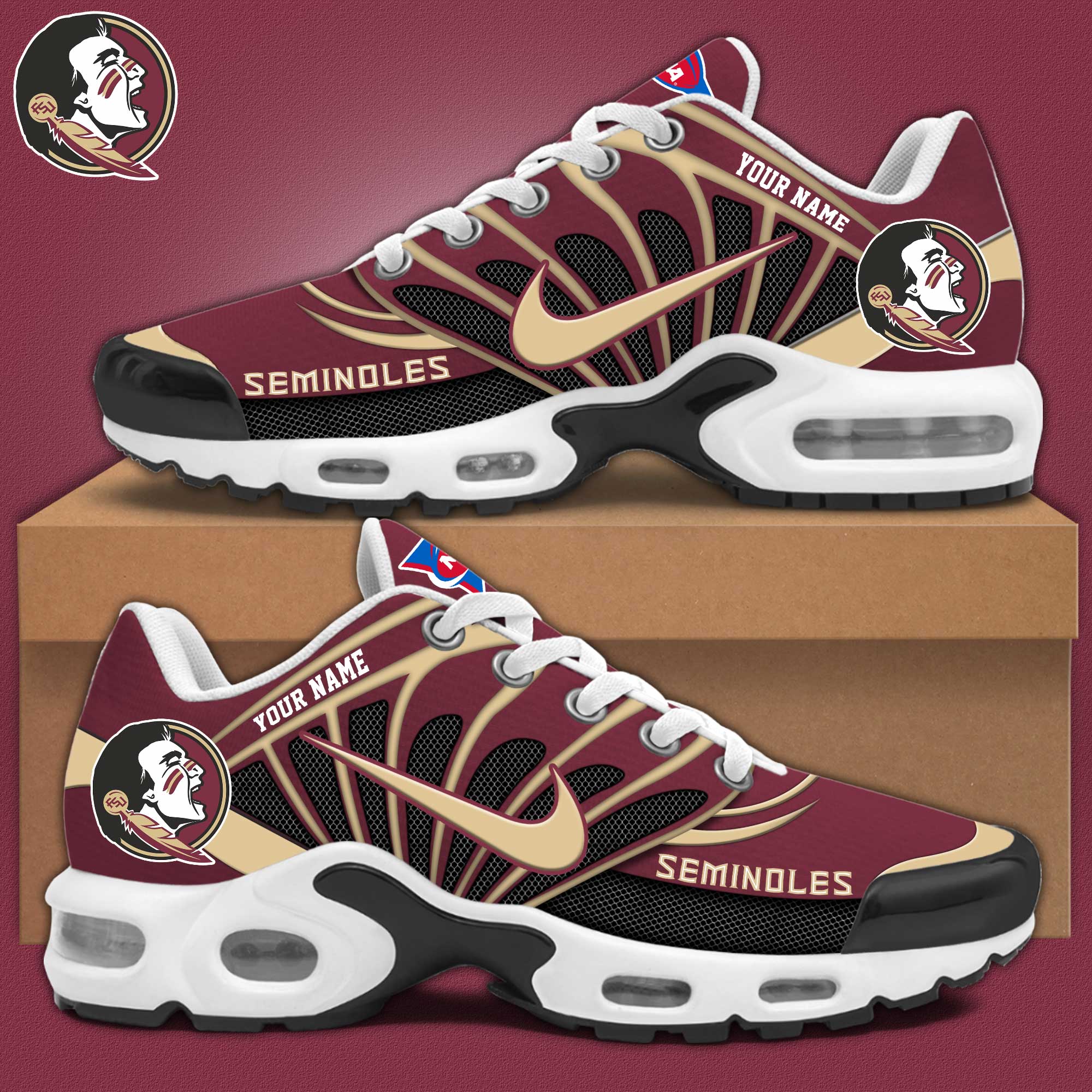 Florida State Seminoles Football Air Max Plus Sneakers - Famjoys Florida State Seminoles Football Air Max Plus Sneakers - Famjoys