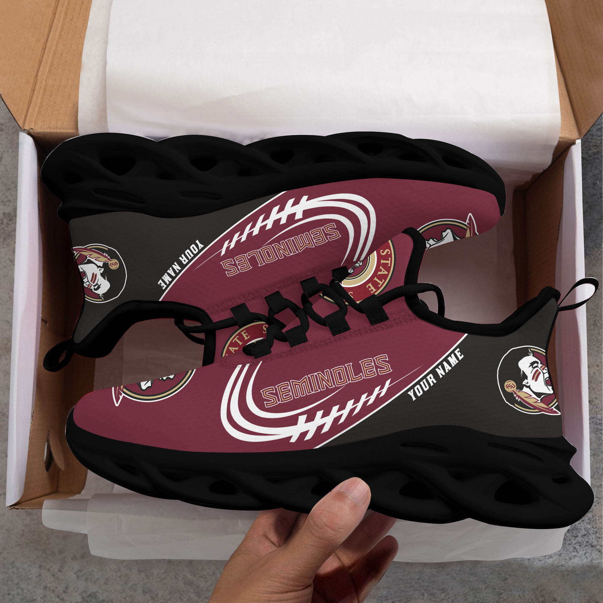 Florida State Seminoles PERSONALIZED MAX SOUL SHOES T1 - Famjoys Florida State Seminoles PERSONALIZED MAX SOUL SHOES T1 - Famjoys