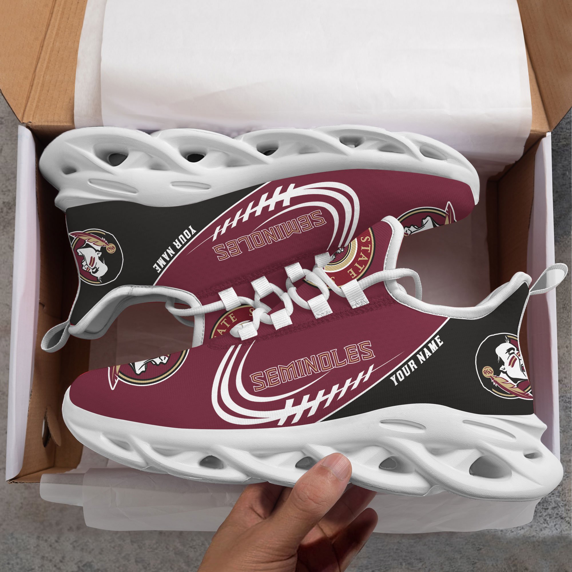 Florida State Seminoles PERSONALIZED MAX SOUL SHOES T1 - Famjoys Florida State Seminoles PERSONALIZED MAX SOUL SHOES T1 - Famjoys