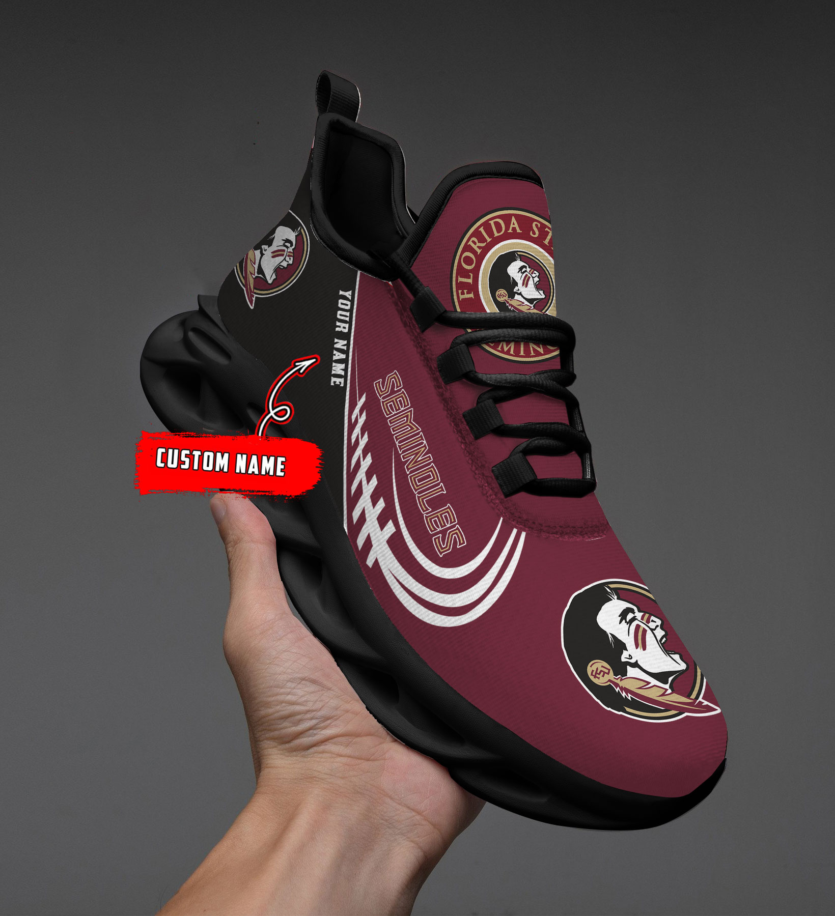 Florida State Seminoles PERSONALIZED MAX SOUL SHOES T1 - Famjoys Florida State Seminoles PERSONALIZED MAX SOUL SHOES T1 - Famjoys