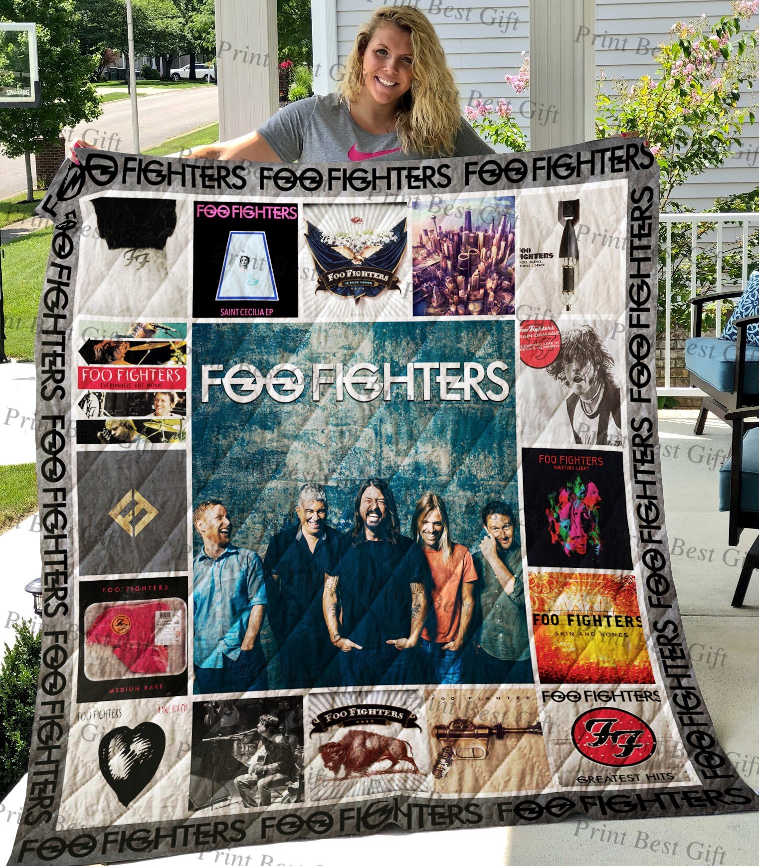 Foo Fighter Quilt Blanket - Famjoys Foo Fighter Quilt Blanket - Famjoys