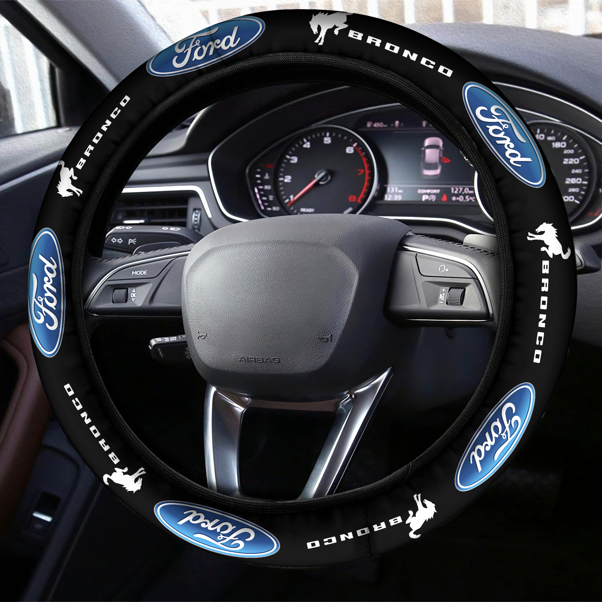 ford bronco Steering Wheel Cover black - Famjoys ford bronco Steering Wheel Cover black - Famjoys