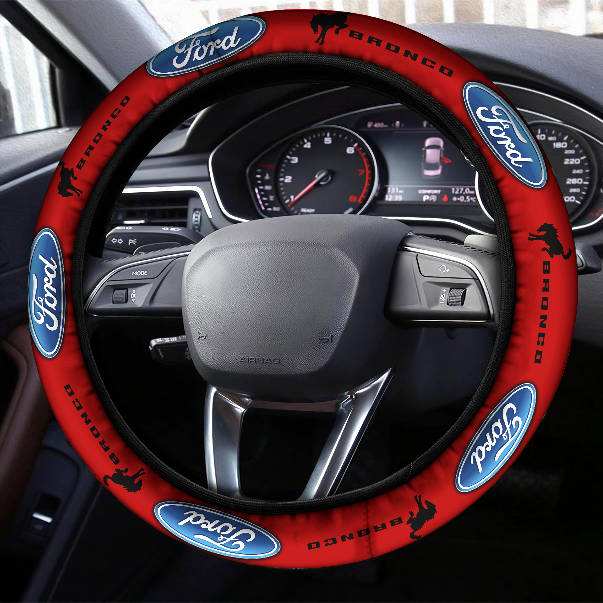 ford bronco Steering Wheel Cover red - Famjoys ford bronco Steering Wheel Cover red - Famjoys