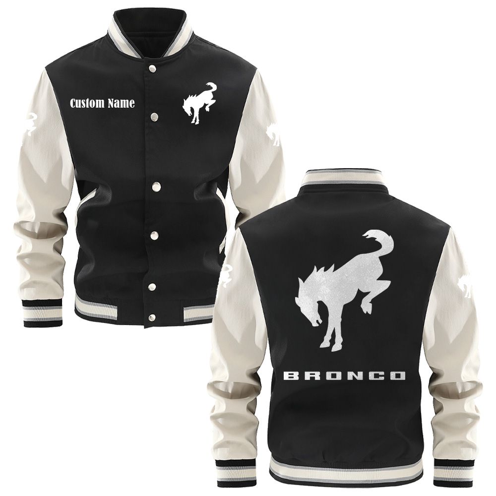 Ford Bronco Varsity Jacket, Baseball jacket, Letterman Jacket Customize Name, Multicolor - Famjoys Ford Bronco Varsity Jacket, Baseball jacket, Letterman Jacket Customize Name, Multicolor - Famjoys