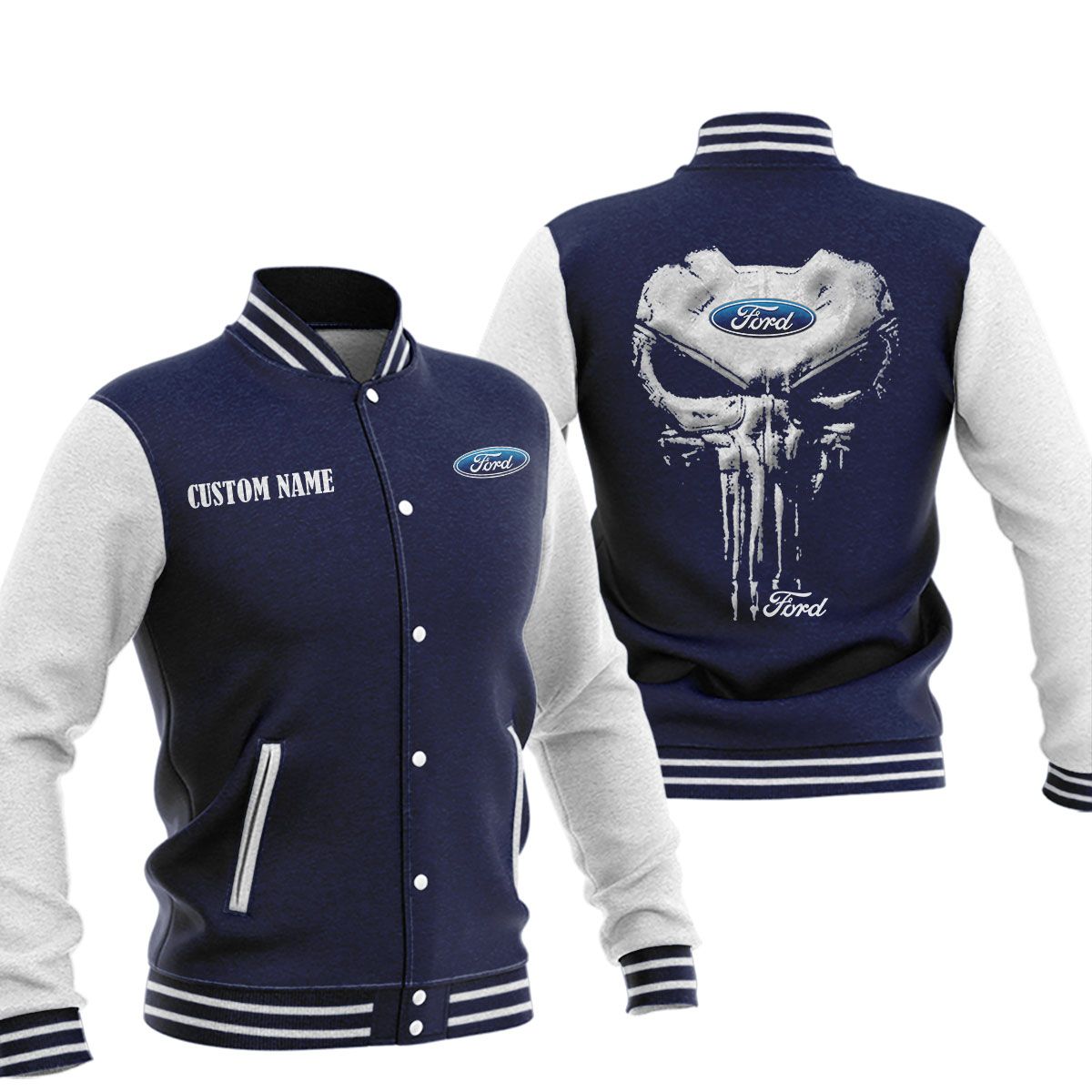 Ford Motor Company Baseball Jacket, Multicolor - Famjoys Ford Motor Company Baseball Jacket, Multicolor - Famjoys