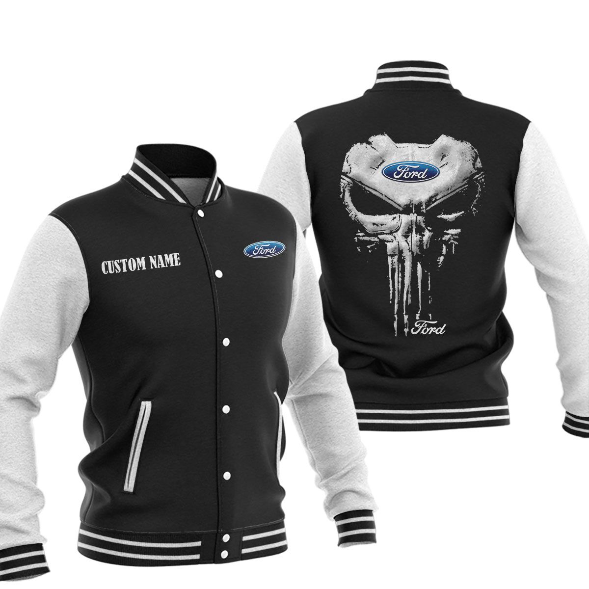 Ford Motor Company Baseball Jacket, Multicolor - Famjoys Ford Motor Company Baseball Jacket, Multicolor - Famjoys