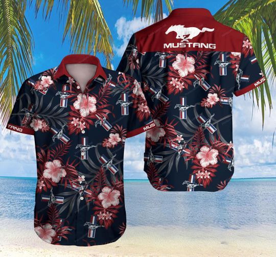 Ford Mustang Hawaiian Graphic Print Short Sleeve Hawaiian Casual Shirt - Famjoys Ford Mustang Hawaiian Graphic Print Short Sleeve Hawaiian Casual Shirt - Famjoys