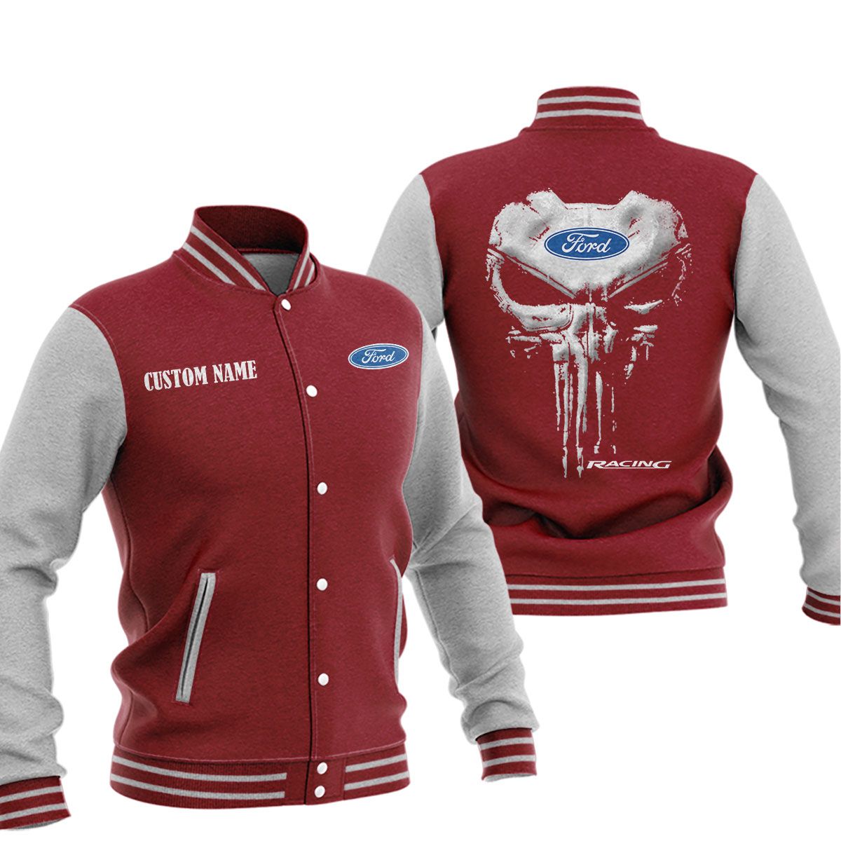 Ford Racing Baseball Jacket, Multicolor - Famjoys Ford Racing Baseball Jacket, Multicolor - Famjoys