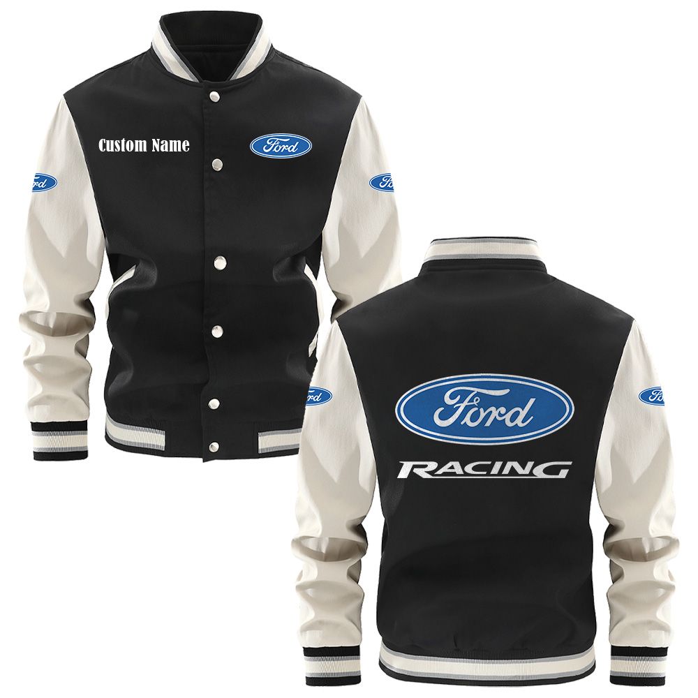 Ford Racing Varsity Jacket, Baseball jacket, Letterman Jacket Customize Name, Multicolor 