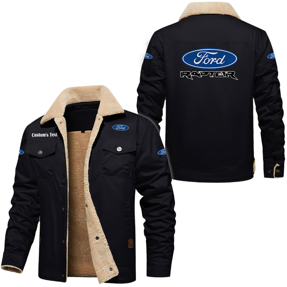 Ford raptor Cargo Fleece Lined Cotton Jacket Multicolor, vintage style, customize name 