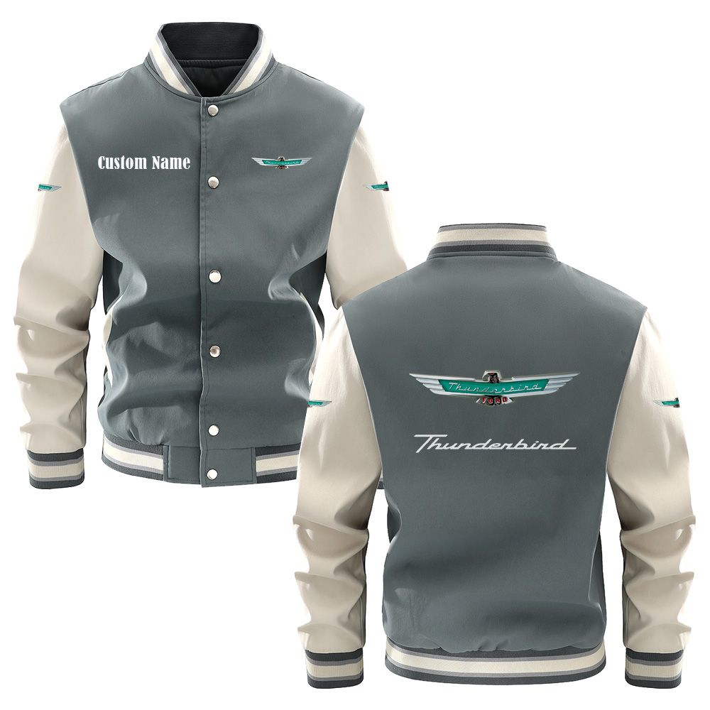 Ford thunderbird Varsity Jacket, Baseball jacket, Letterman Jacket Customize Name, Multicolor