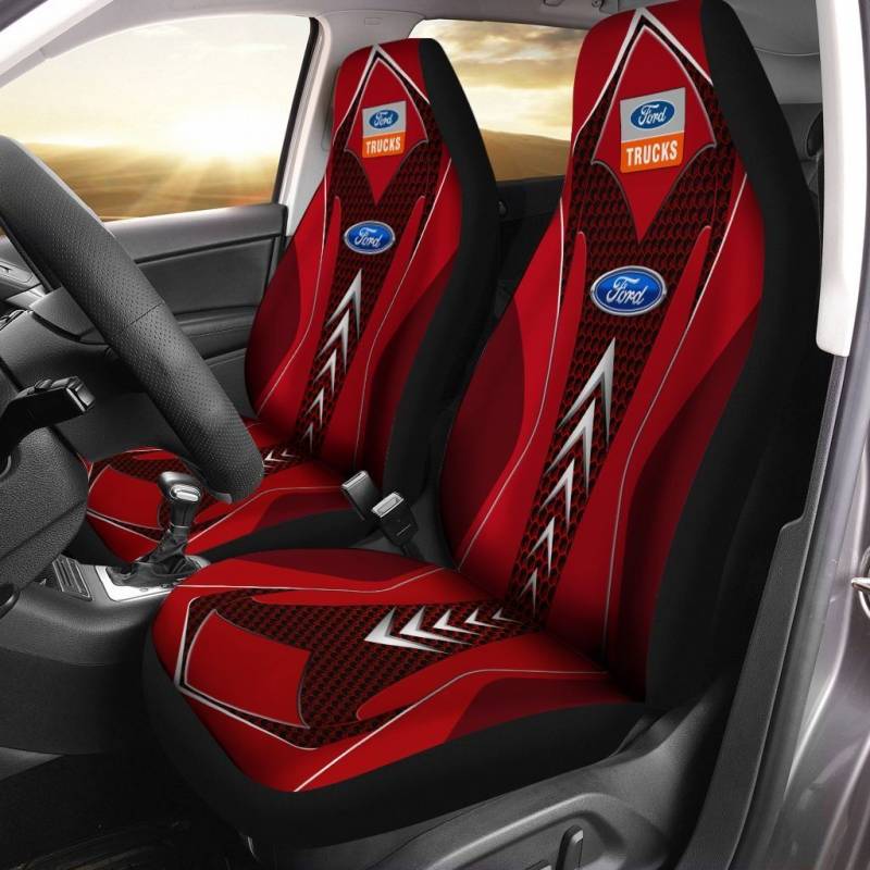 Ford Truck LPH Car Seat Cover (Set of 2) Ver 2 (Red)