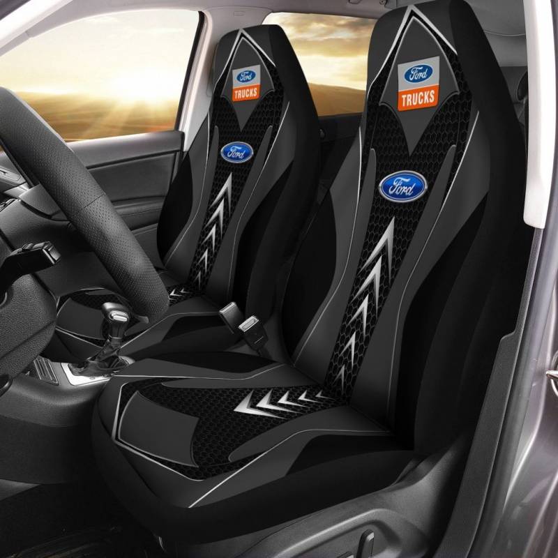 Ford Trucks LPH Car Seat Cover (Set of 2) Ver 2 (Black)