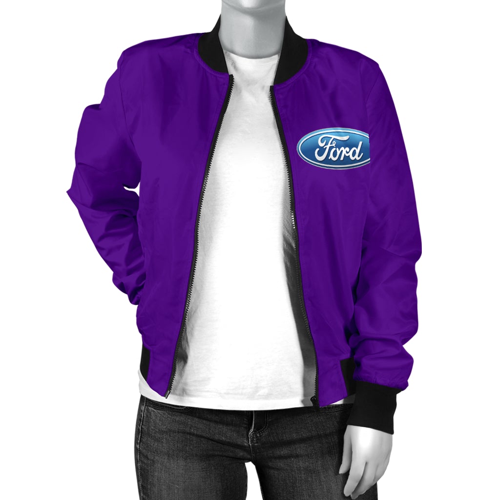 Ford Women's Bomber Jacket Purple - Famjoys Ford Women's Bomber Jacket Purple - Famjoys