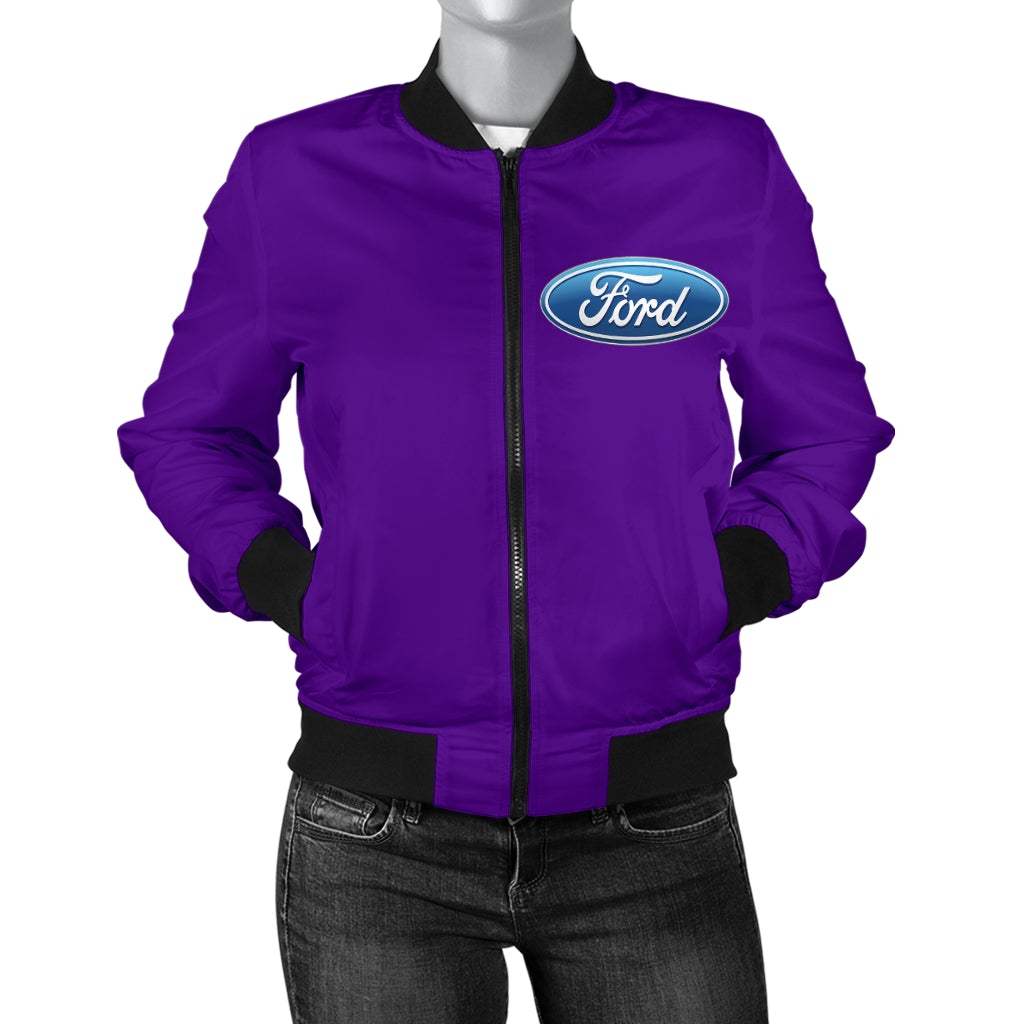 Ford Women's Bomber Jacket Purple - Famjoys Ford Women's Bomber Jacket Purple - Famjoys
