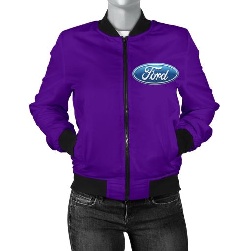 Ford Women's Bomber Jacket Purple - Famjoys Ford Women's Bomber Jacket Purple - Famjoys