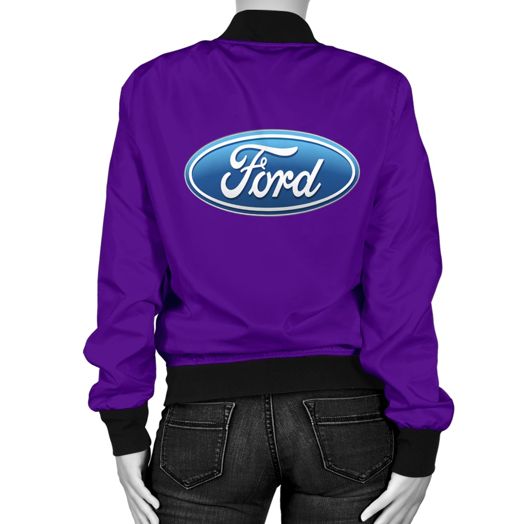 Ford Women's Bomber Jacket Purple - Famjoys Ford Women's Bomber Jacket Purple - Famjoys