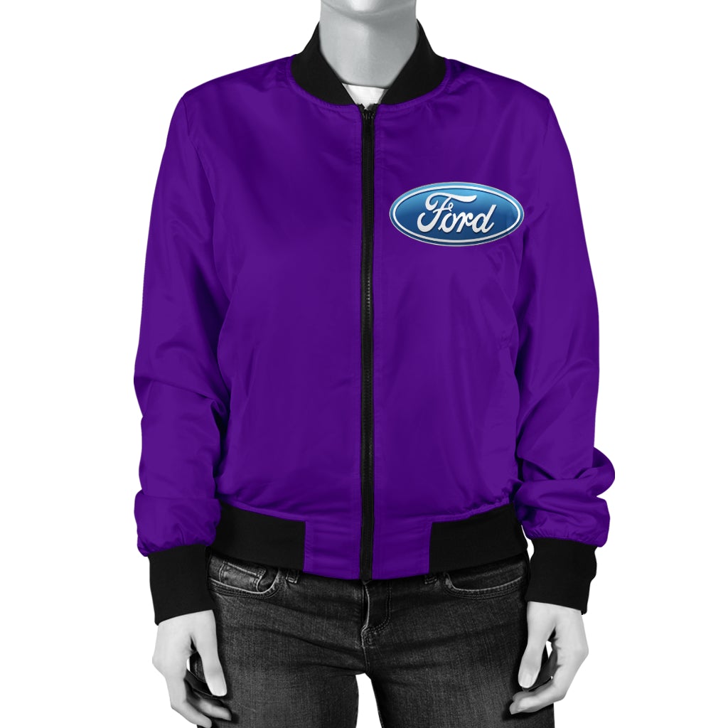 Ford Women's Bomber Jacket Purple - Famjoys Ford Women's Bomber Jacket Purple - Famjoys