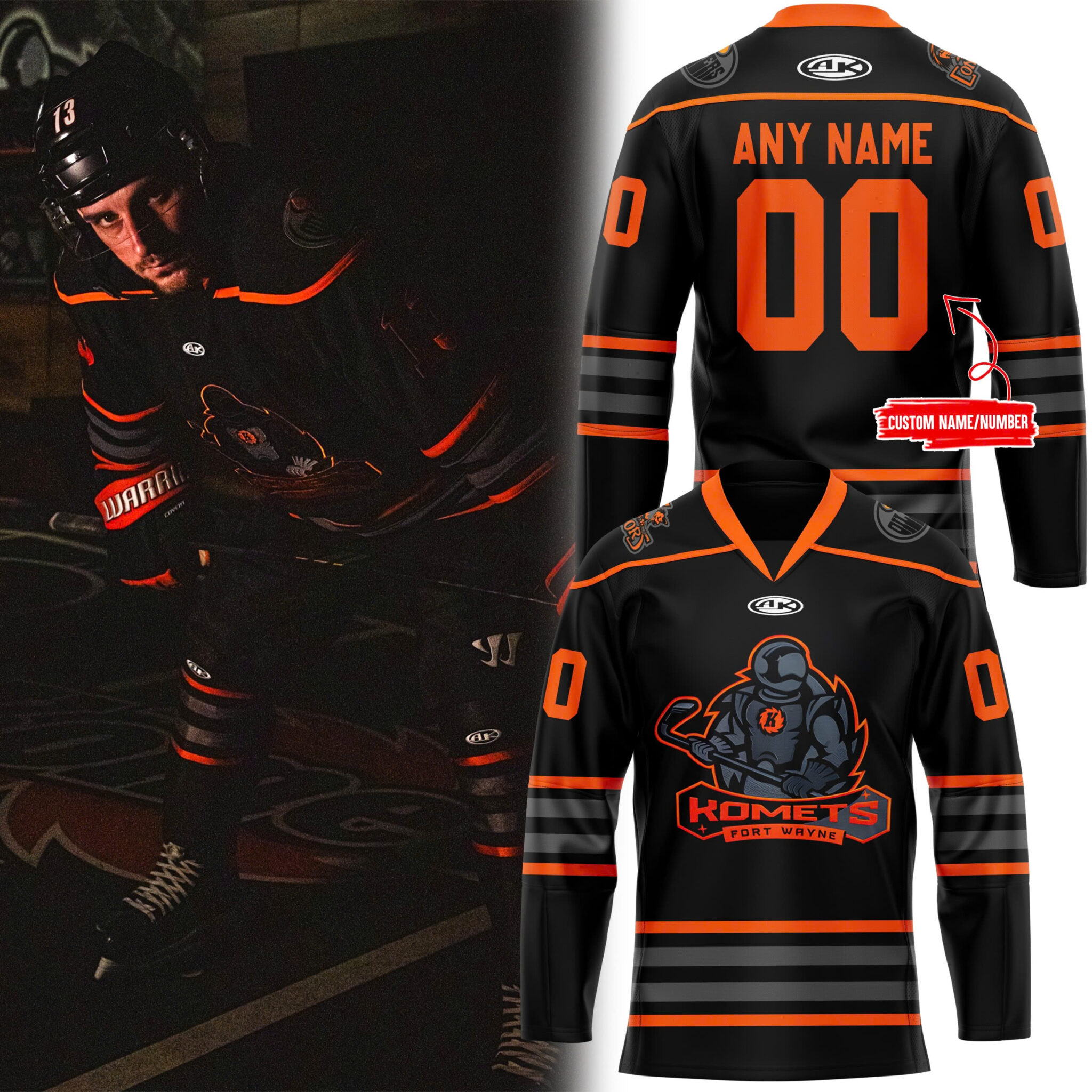 Fort Wayne Komets x Blackout Night Jersey - Famjoys Fort Wayne Komets x Blackout Night Jersey - Famjoys