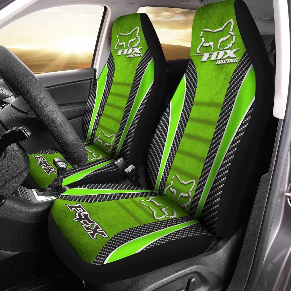 FOX racing  Car Seat Cover (Set of 2) Ver 1 (Green)