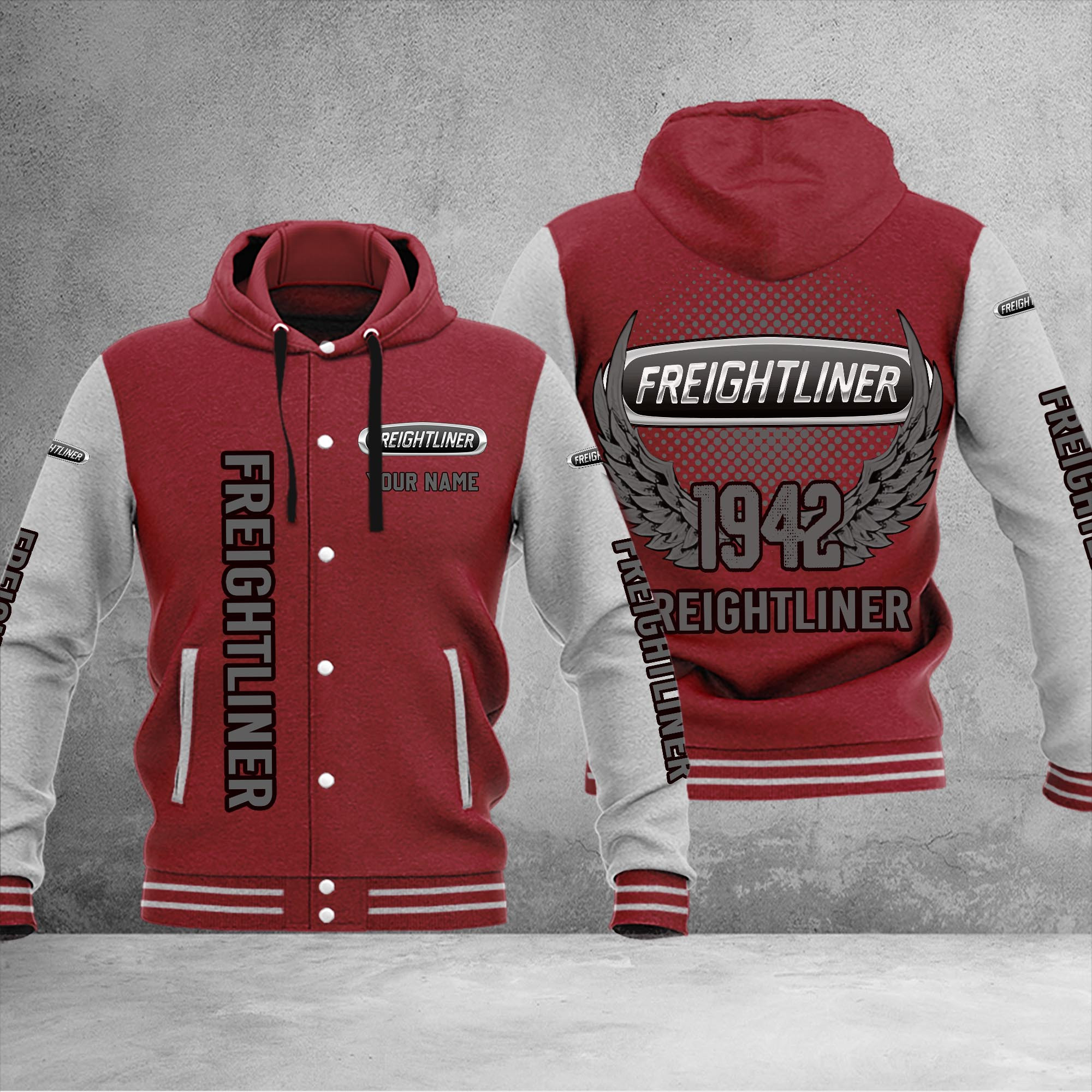 Freightliner DMHJ1179 Baseball Jacket Multicolor - Famjoys Freightliner DMHJ1179 Baseball Jacket Multicolor - Famjoys