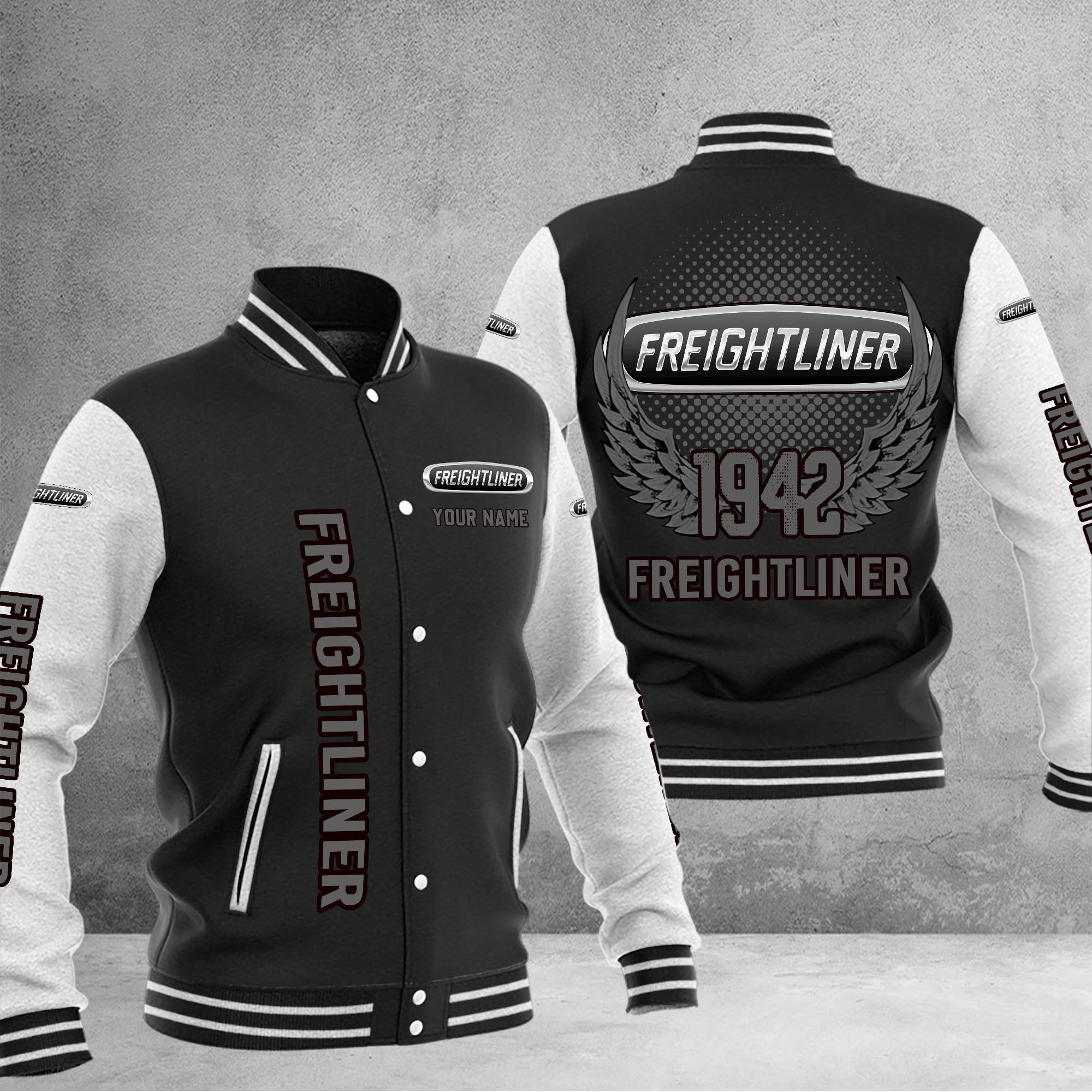 Freightliner DMHJ1179 Baseball Jacket Multicolor - Famjoys Freightliner DMHJ1179 Baseball Jacket Multicolor - Famjoys