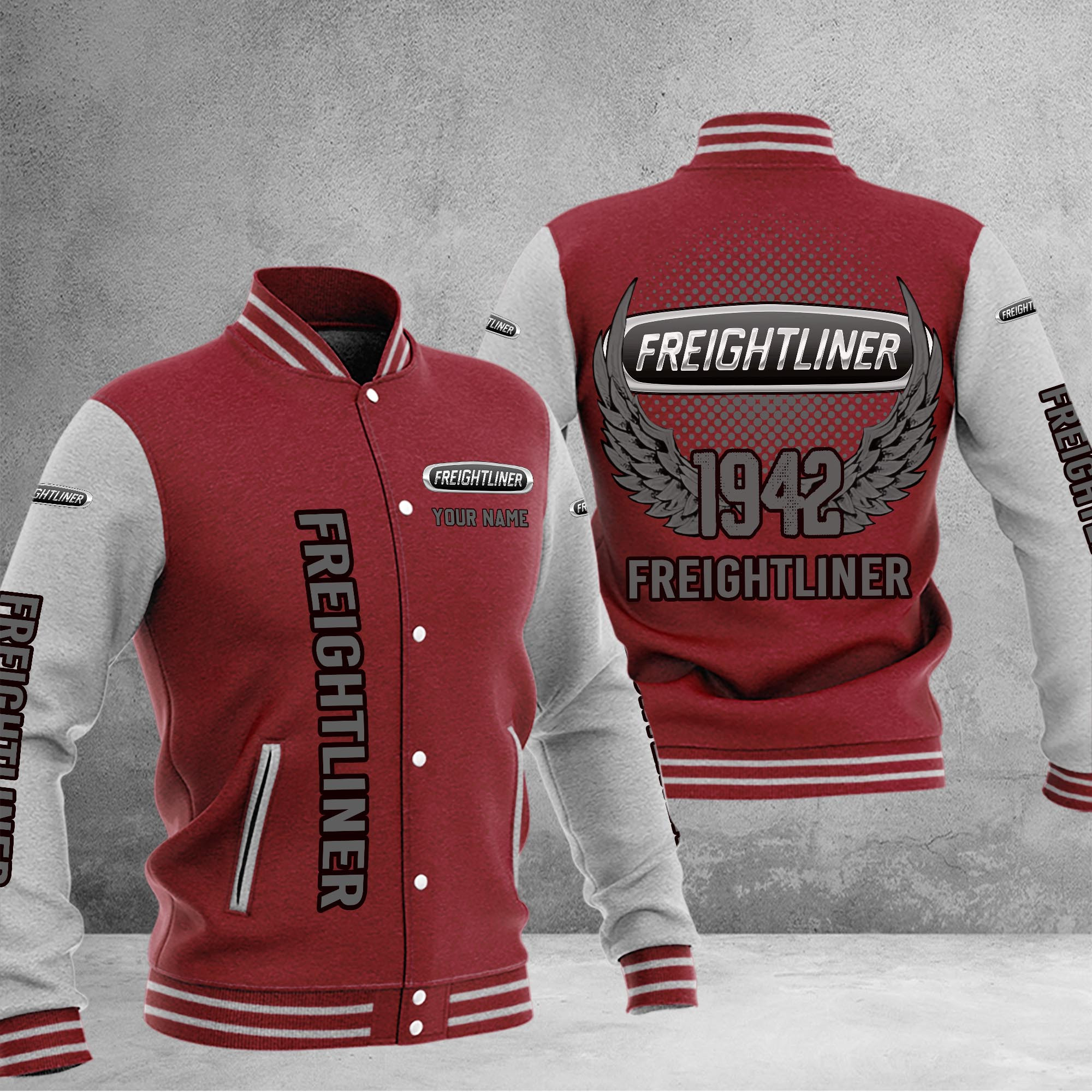 Freightliner DMHJ1179 Baseball Jacket Multicolor - Famjoys Freightliner DMHJ1179 Baseball Jacket Multicolor - Famjoys