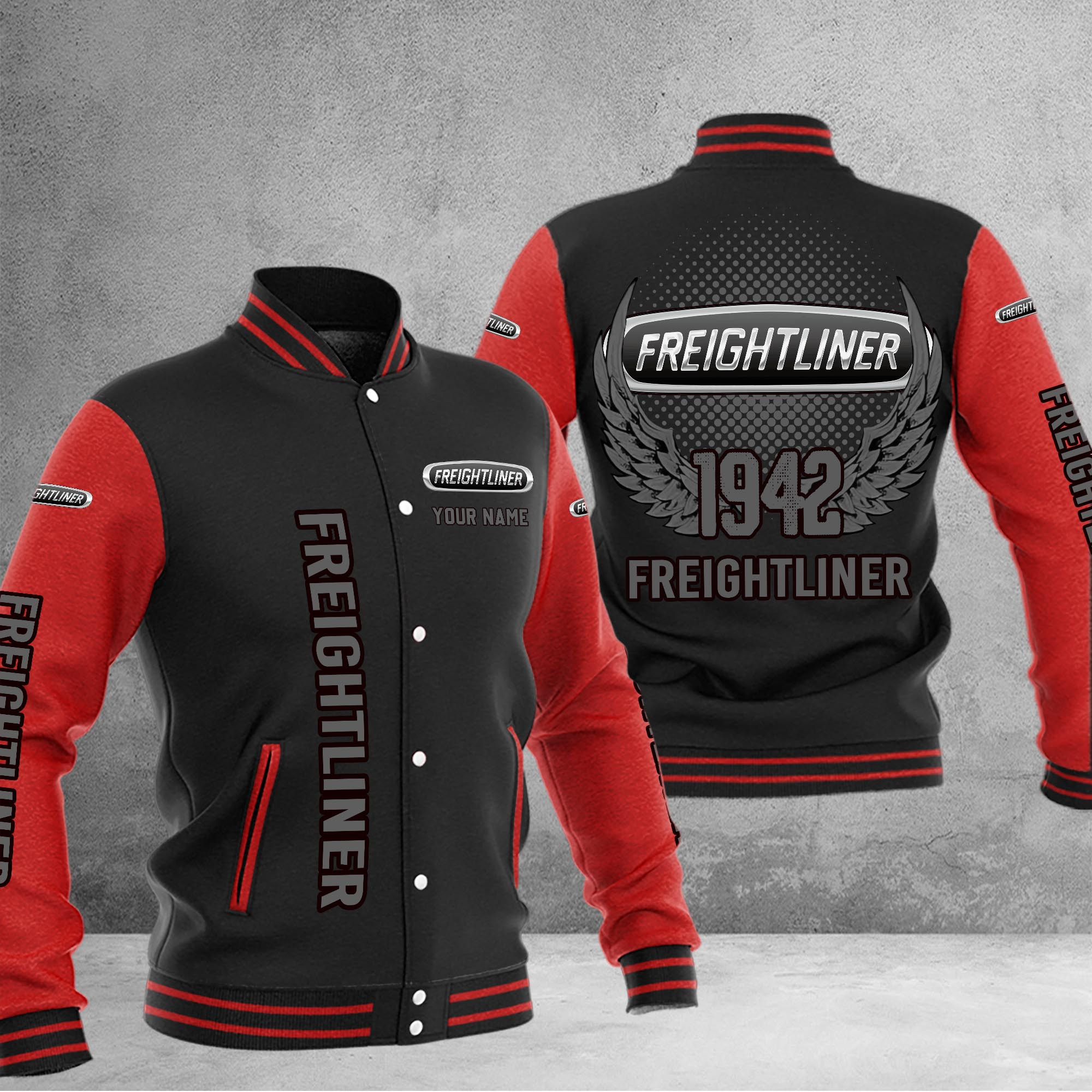 Freightliner DMHJ1179 Baseball Jacket Multicolor - Famjoys Freightliner DMHJ1179 Baseball Jacket Multicolor - Famjoys