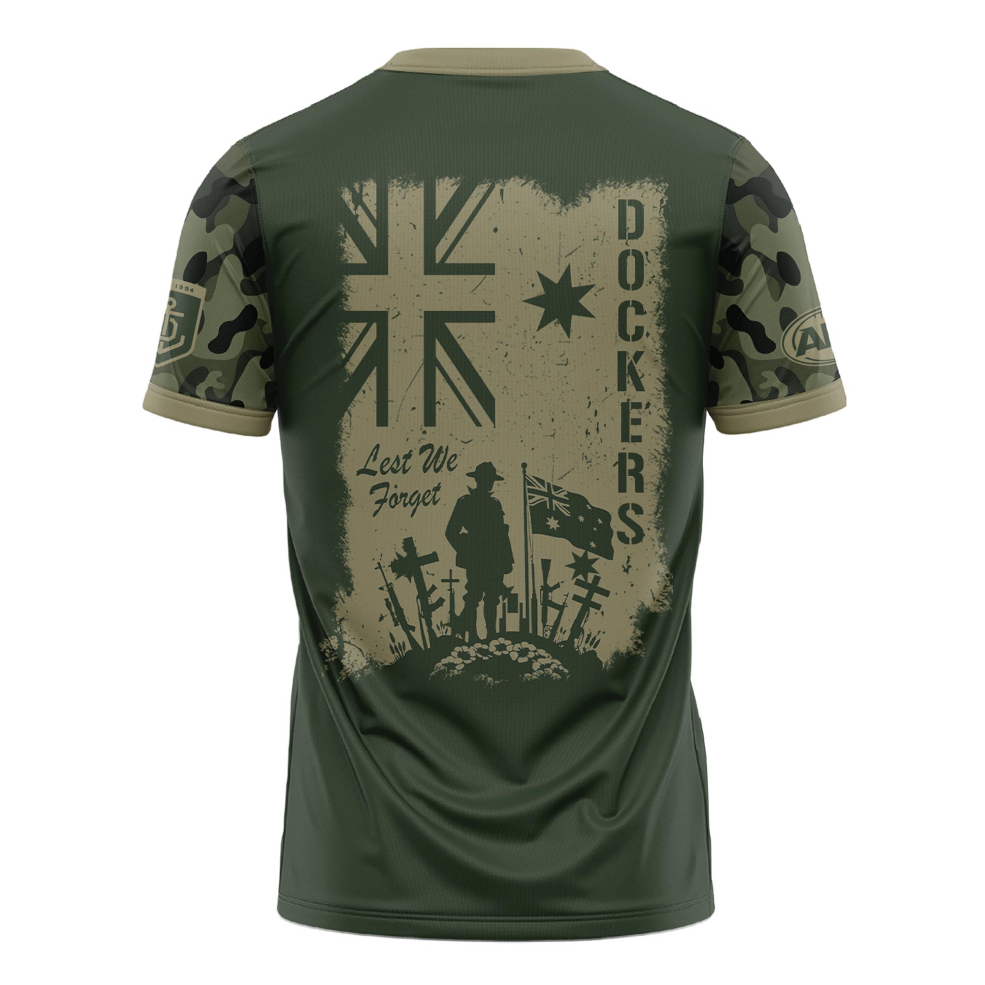 Fremantle Dockers AFL x Anzac Day Tshirt 2025 - Famjoys Fremantle Dockers AFL x Anzac Day Tshirt 2025 - Famjoys