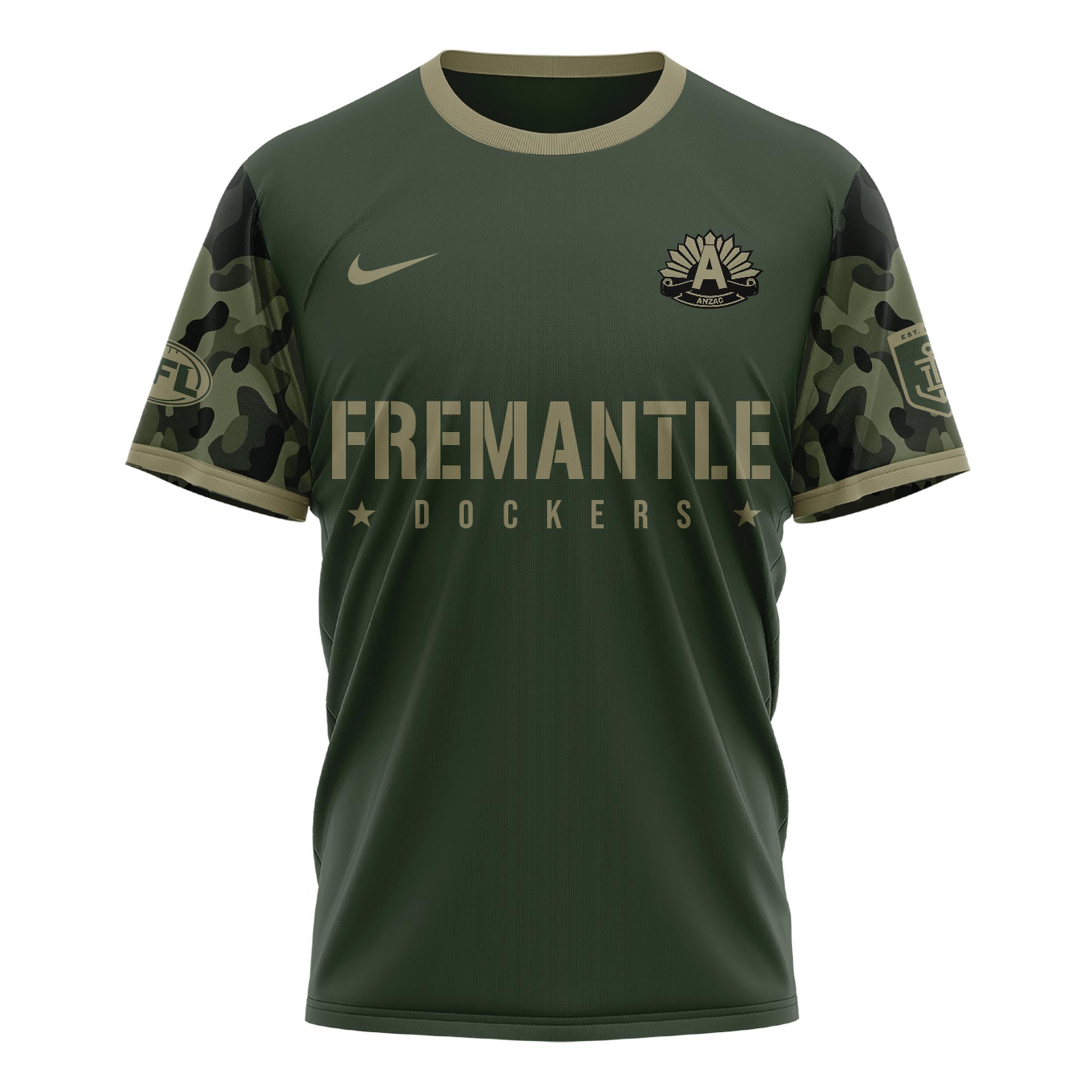 Fremantle Dockers AFL x Anzac Day Tshirt 2025 - Famjoys Fremantle Dockers AFL x Anzac Day Tshirt 2025 - Famjoys
