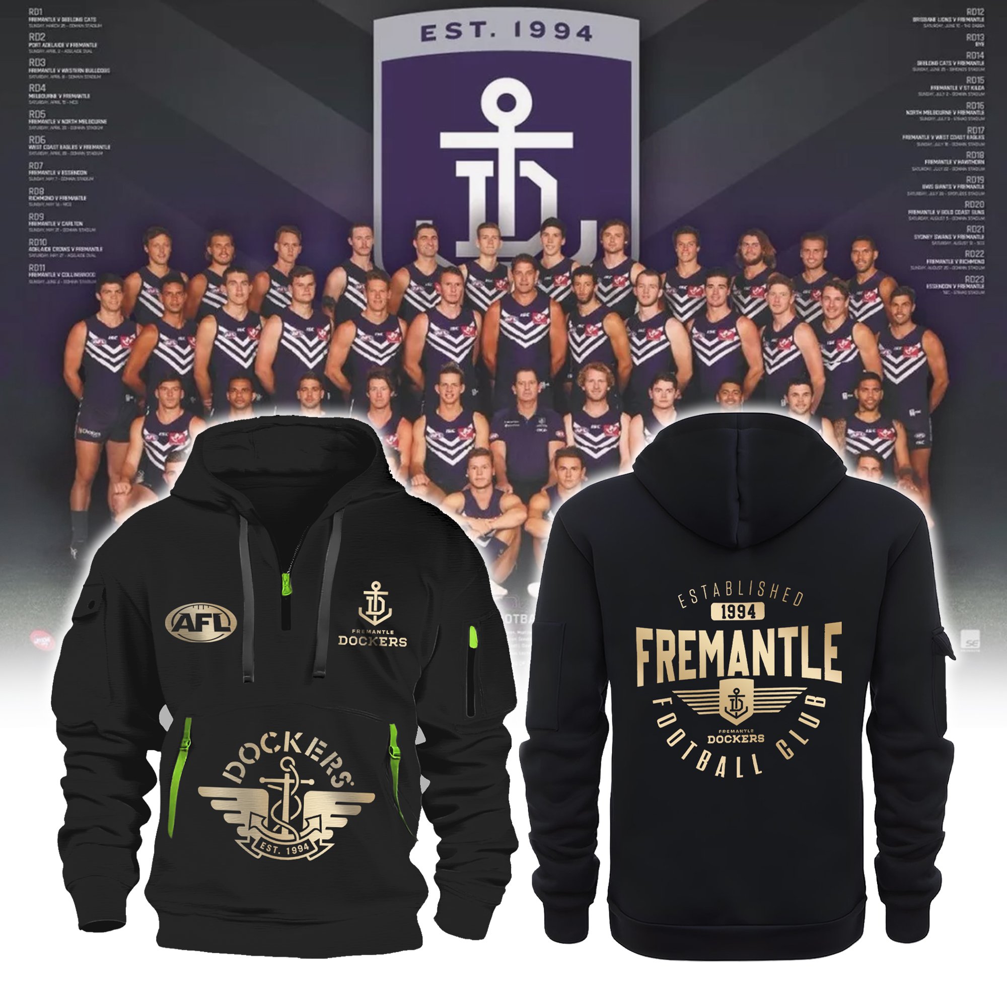 Fremantle Dockers New Hoodie - Famjoys Fremantle Dockers New Hoodie - Famjoys