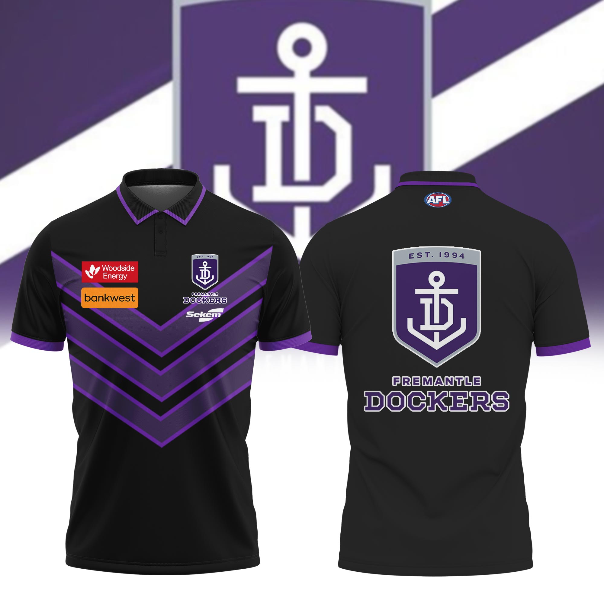 Fremantle Dockers Player Polo - Famjoys Fremantle Dockers Player Polo - Famjoys