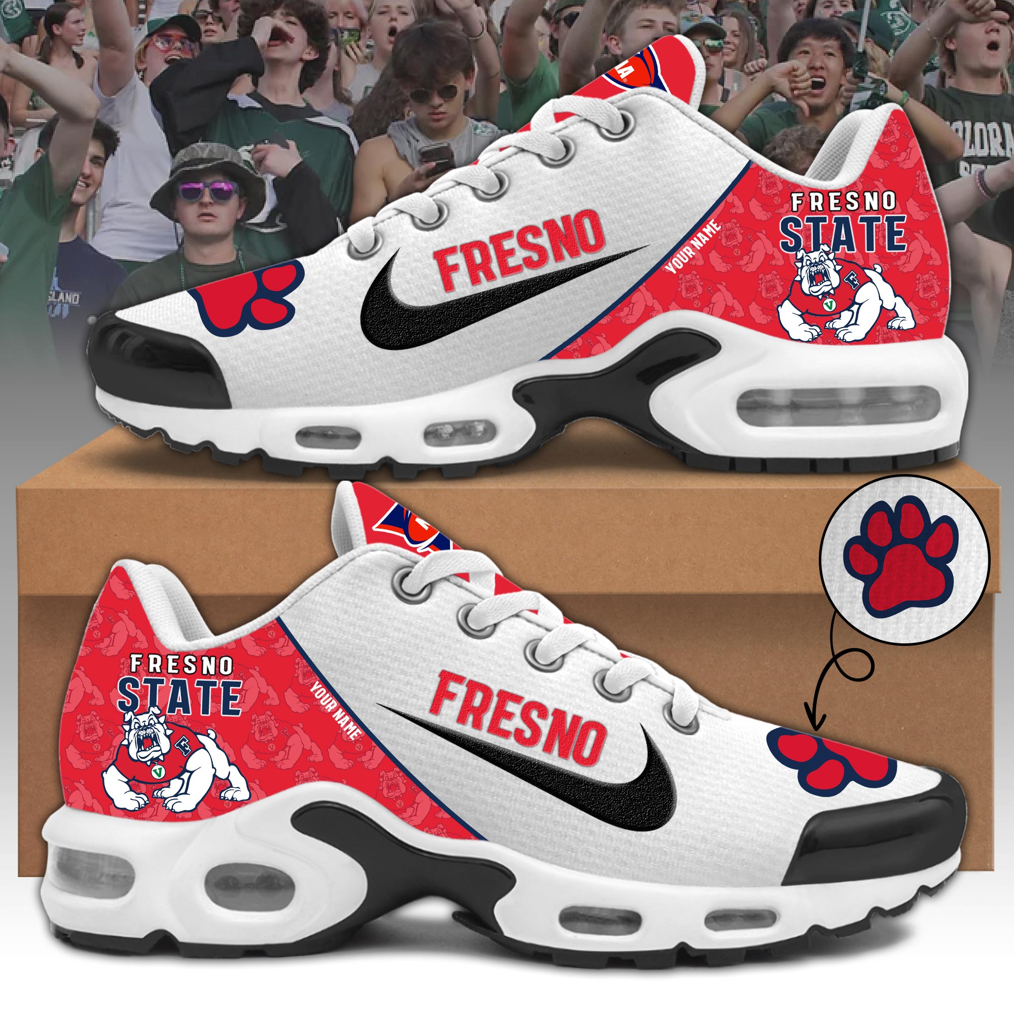 Fresno State Bulldogs Personalized Shoes - Famjoys Fresno State Bulldogs Personalized Shoes - Famjoys