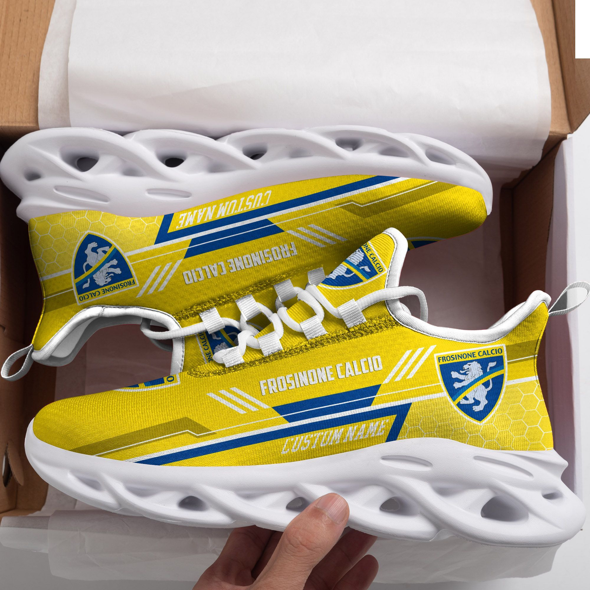 Frosinone Calcio Custom Personalized Max Soul Sneakers Shoes - Famjoys Frosinone Calcio Custom Personalized Max Soul Sneakers Shoes - Famjoys