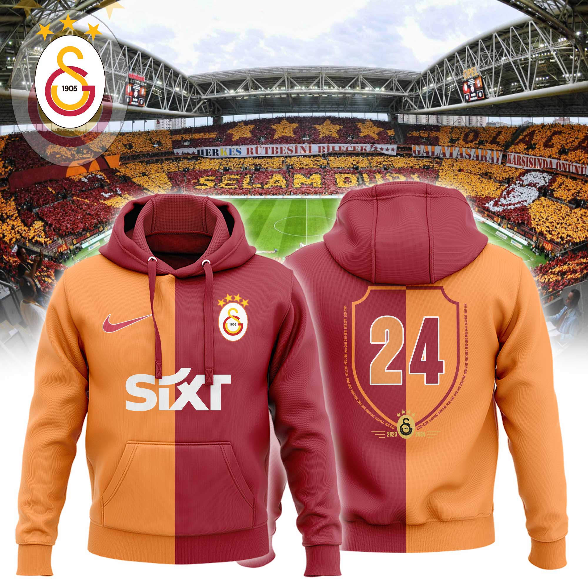 Galatasaray Champions Hoodie Limited - Famjoys Galatasaray Champions Hoodie Limited - Famjoys