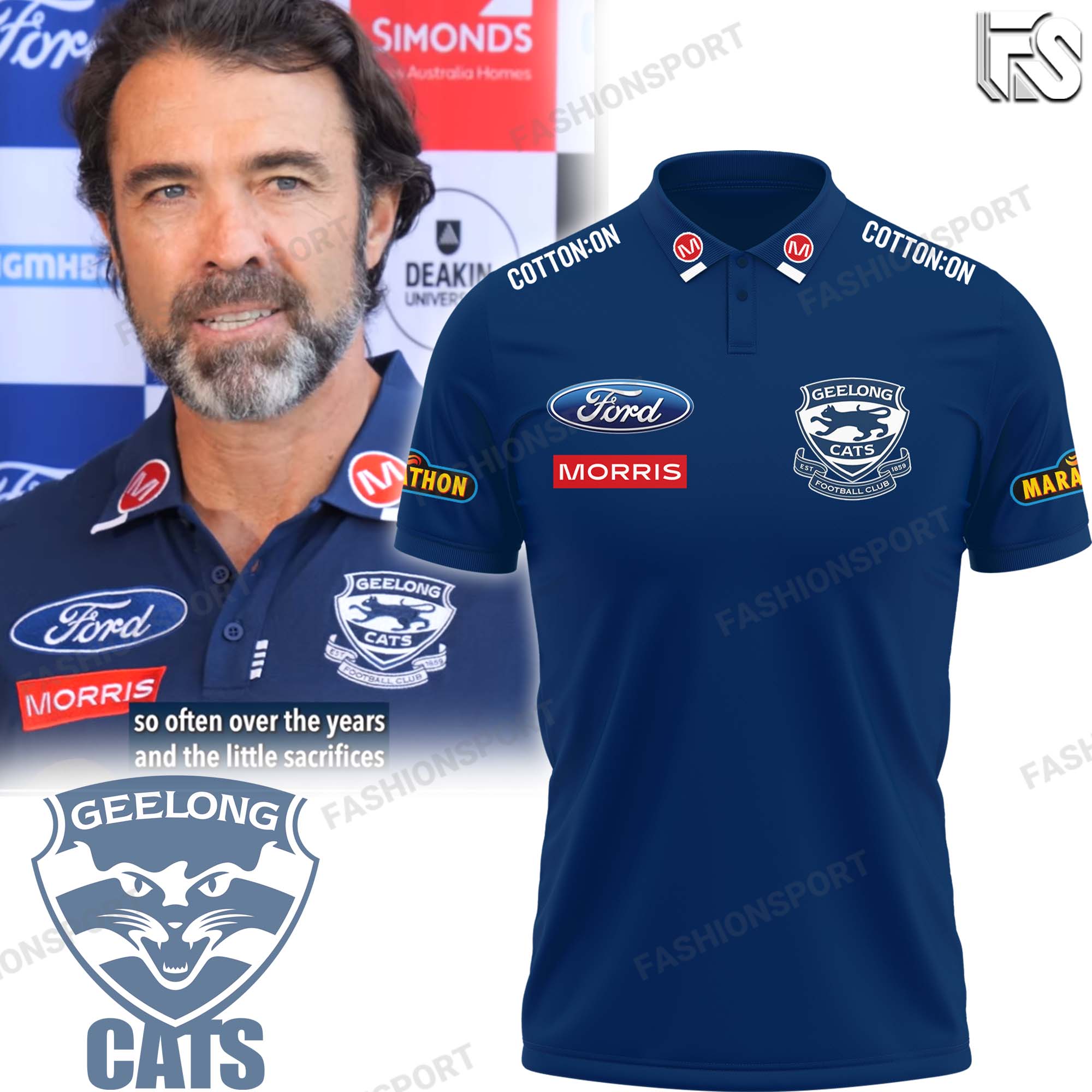 Geelong Cats Club Mens Polo - Famjoys Geelong Cats Club Mens Polo - Famjoys