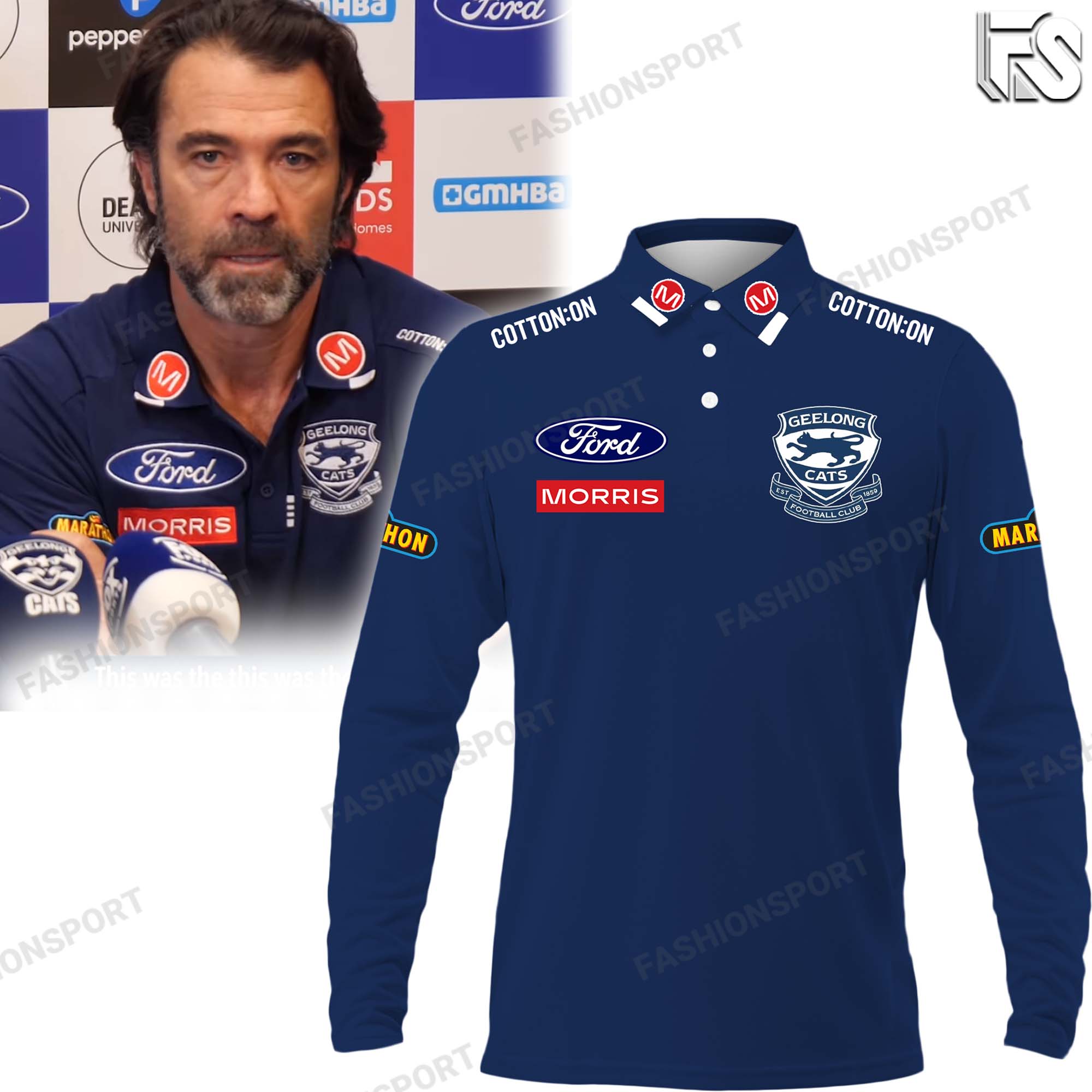 Geelong Cats Club Mens Polo - Famjoys Geelong Cats Club Mens Polo - Famjoys