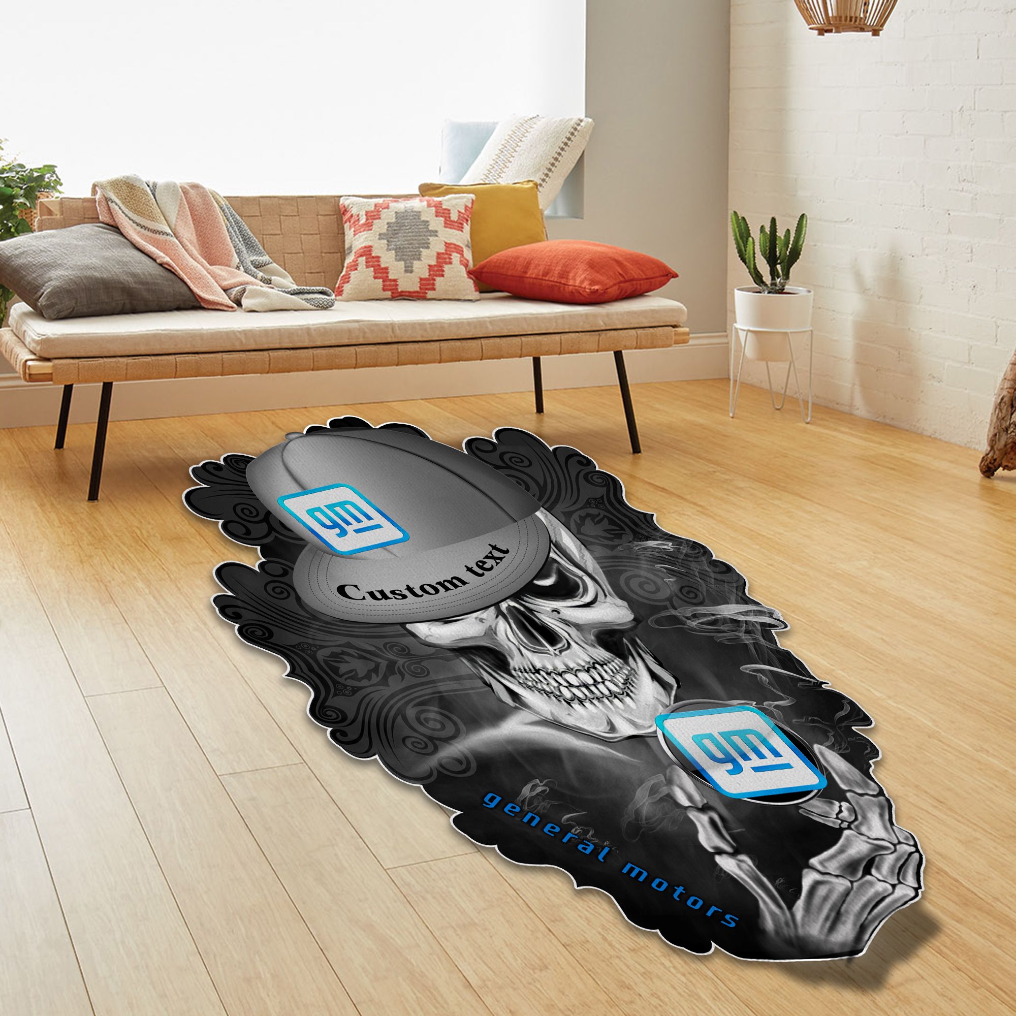 General Motors Skull Shaped Luxurious Doormat, Rug Home Decor, Custom name - Famjoys General Motors Skull Shaped Luxurious Doormat, Rug Home Decor, Custom name - Famjoys
