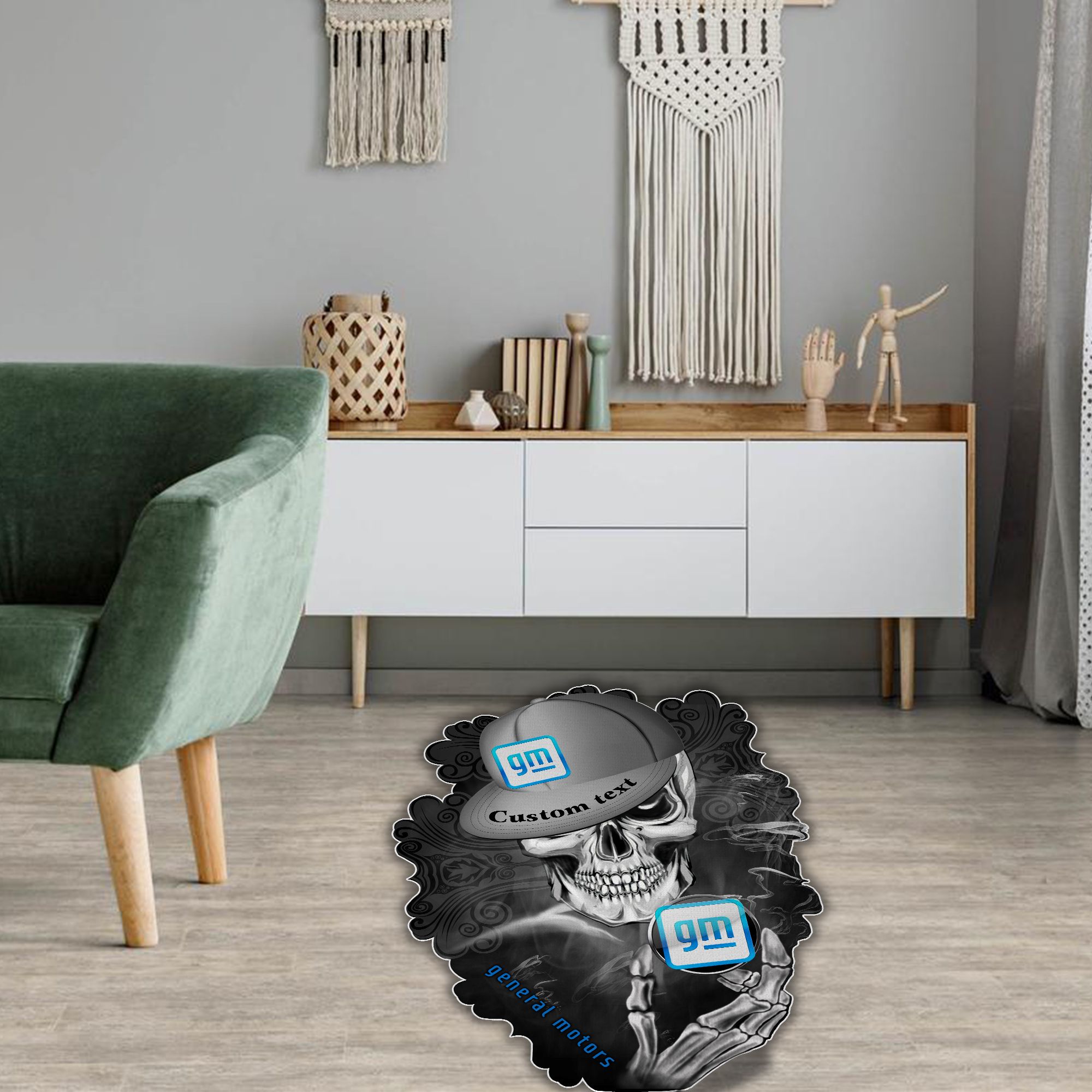 General Motors Skull Shaped Luxurious Doormat, Rug Home Decor, Custom name - Famjoys General Motors Skull Shaped Luxurious Doormat, Rug Home Decor, Custom name - Famjoys
