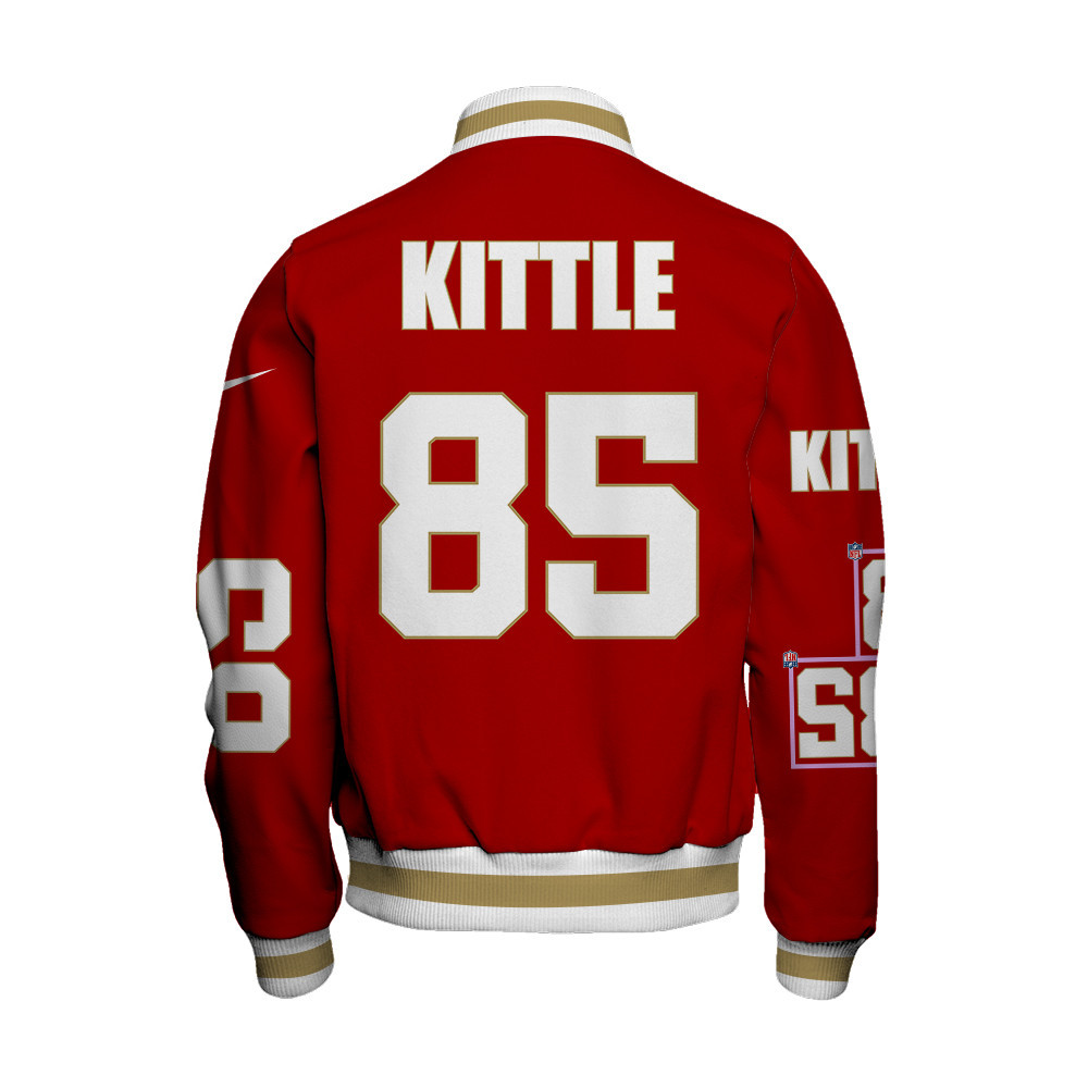 George Kittle #85 San Francisco 49ers National Football League Unisex Varsity Jacket - Famjoys George Kittle #85 San Francisco 49ers National Football League Unisex Varsity Jacket - Famjoys