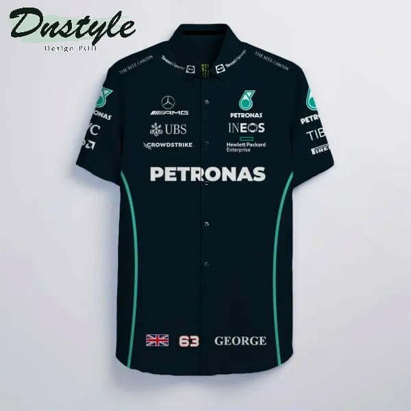 George Russell Mercedes F1 Hawaiian Shirt - Famjoys George Russell Mercedes F1 Hawaiian Shirt - Famjoys