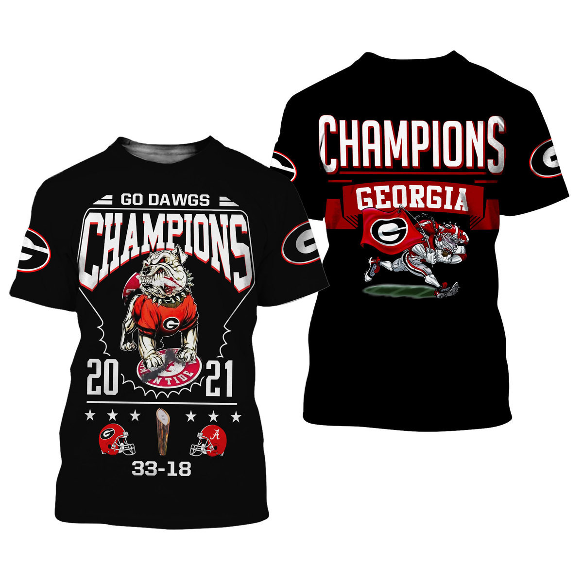 GEORGIA BULLDOG 3D ALL OVER PRINTED SHIRTS - Famjoys GEORGIA BULLDOG 3D ALL OVER PRINTED SHIRTS - Famjoys