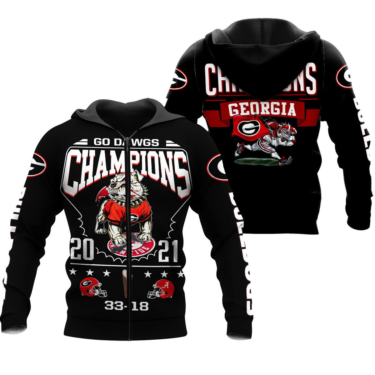 GEORGIA BULLDOG 3D ALL OVER PRINTED SHIRTS - Famjoys GEORGIA BULLDOG 3D ALL OVER PRINTED SHIRTS - Famjoys