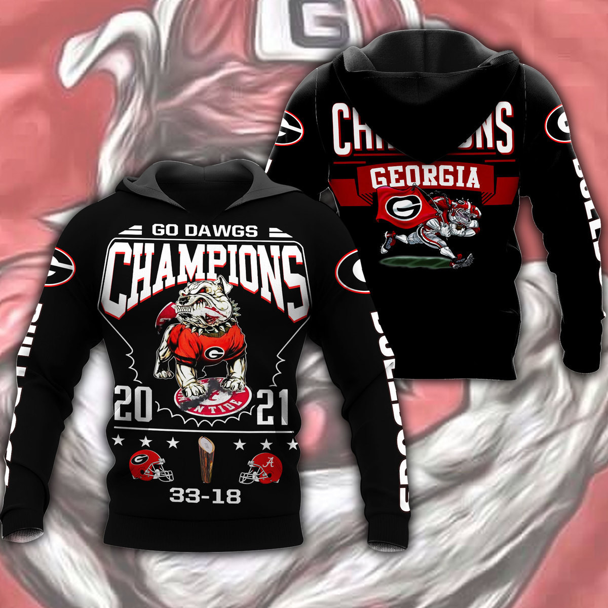 GEORGIA BULLDOG 3D ALL OVER PRINTED SHIRTS - Famjoys GEORGIA BULLDOG 3D ALL OVER PRINTED SHIRTS - Famjoys